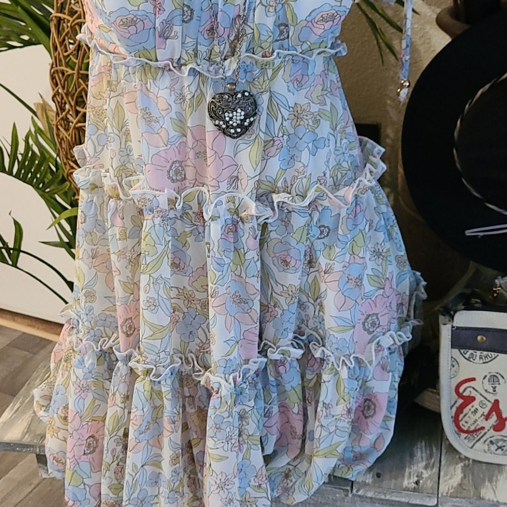 SUMMER NEW  MINI MULTI BO HO FLORAL RUFFLE  DRESS - Picture 7 of 16